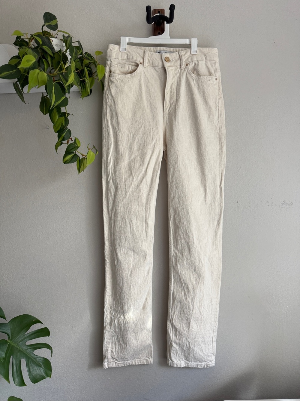 Zara High-Rise Ivory Women's Jeans